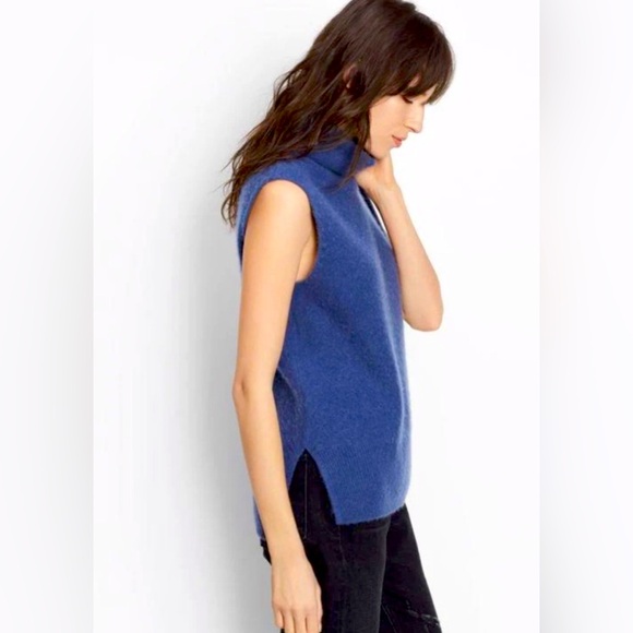 Vince blue cashmere sleeveless turtleneck - Picture 3 of 9